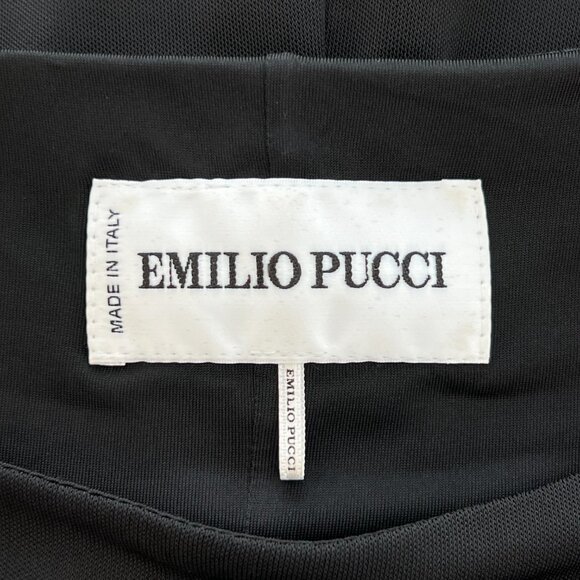 EMILIO PUCCI BLACK FAUX WRAP GOLD BUCKLE DRESS MODEL 36RH41 SIZE IT 40 / US 6 - Picture 14 of 17